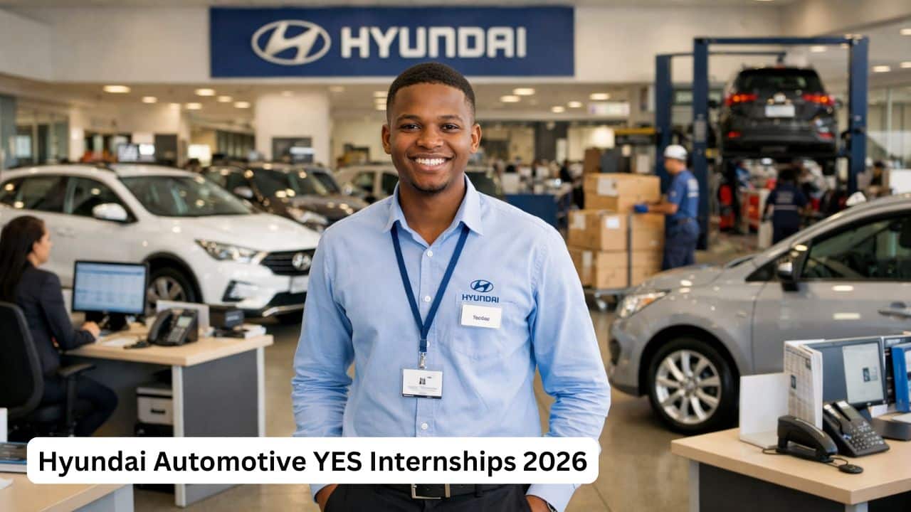 Young South African intern gaining workplace experience in a Hyundai automotive environment