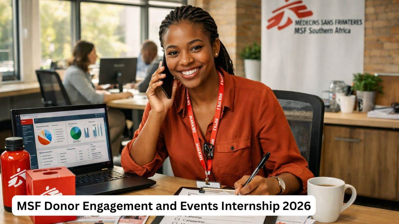 MSF Donor Engagement and Events Internship 2026 in Johannesburg fundraising office setting