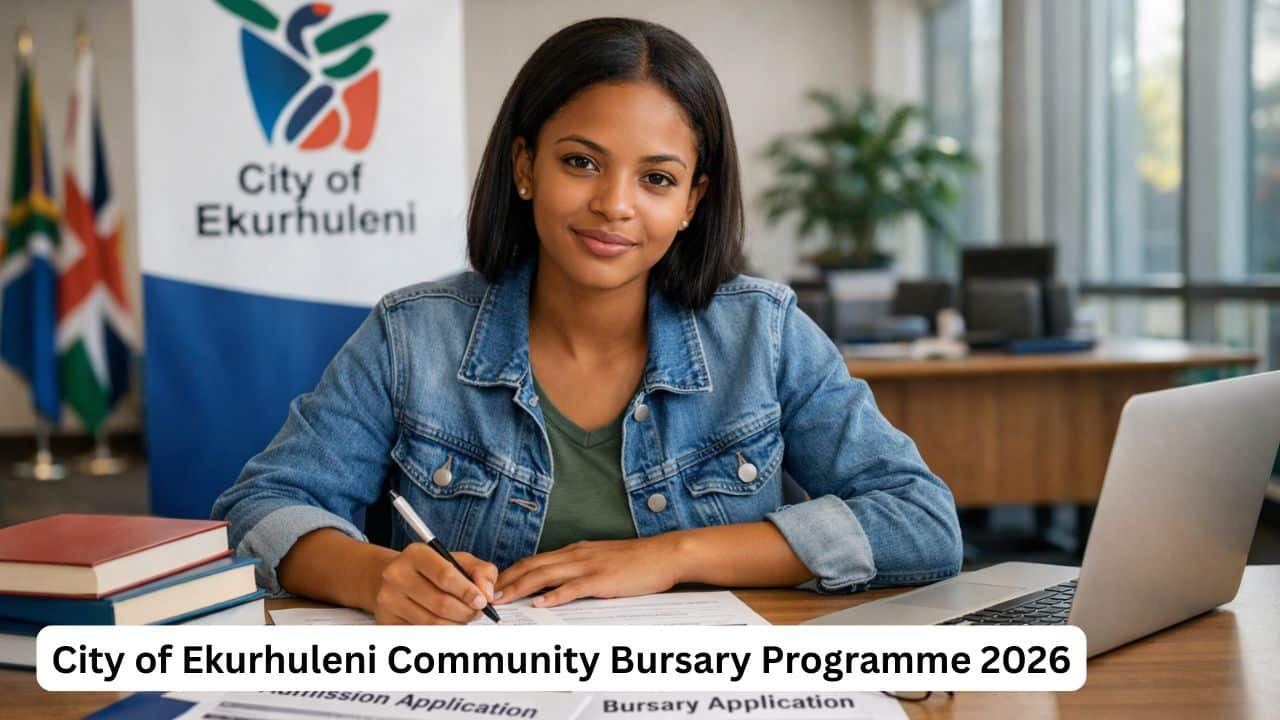 Student preparing application documents for the City of Ekurhuleni Community Bursary Programme 2026