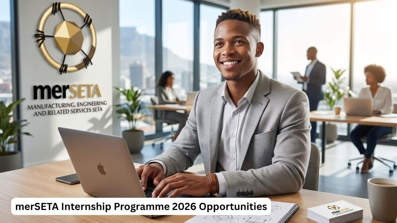 Young graduate working in office during merSETA internship programme