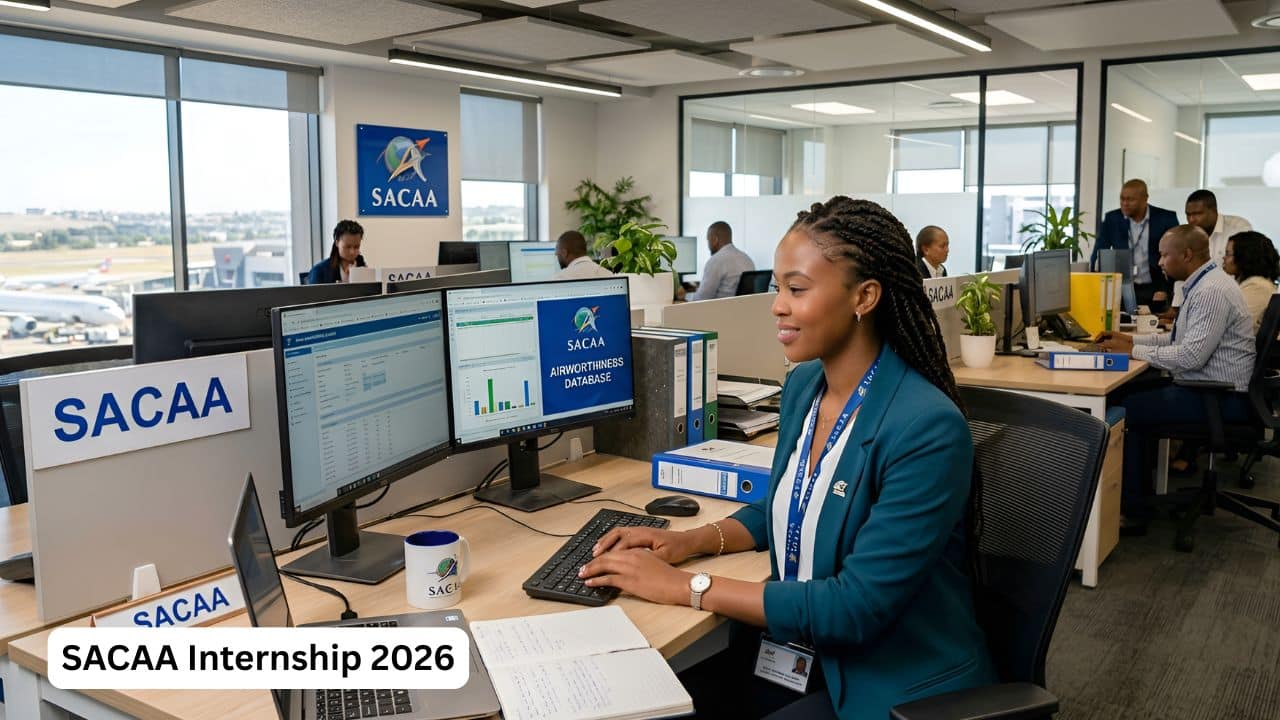 SACAA internship 2026 graduate working in aviation office