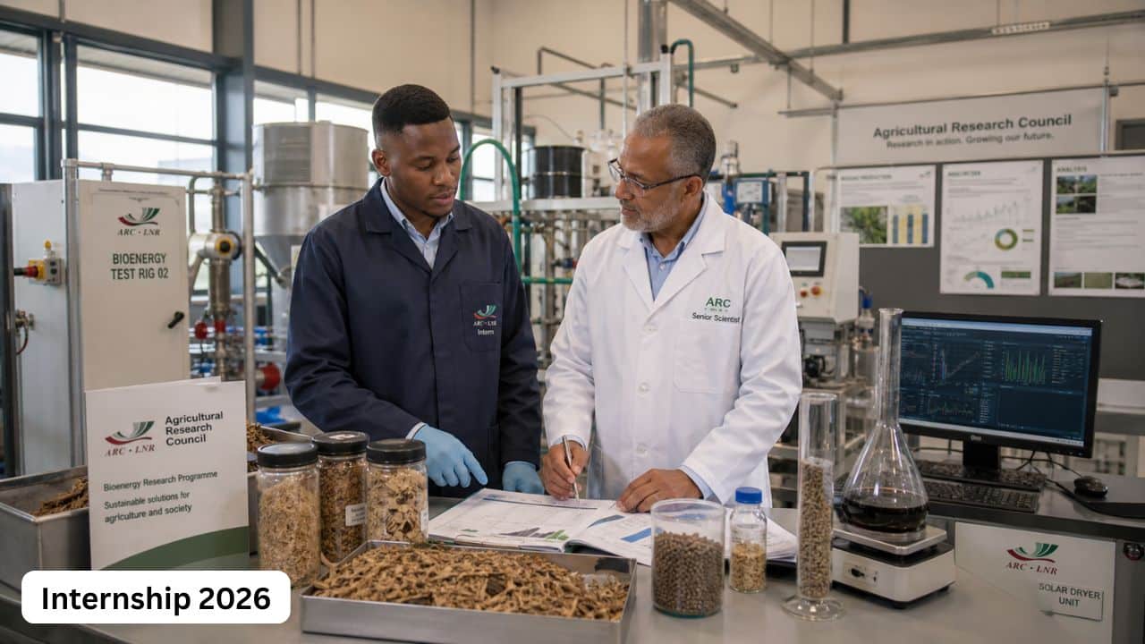 Young South African graduate supporting renewable energy research during the ARC Renewable Energy Internship 2026.