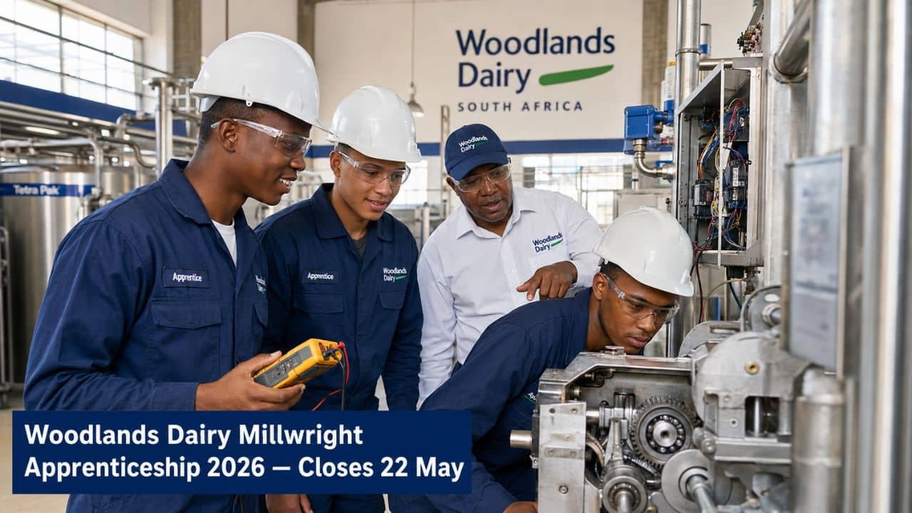 Woodlands Dairy Millwright Apprenticeship 2026 trainees working on industrial machinery in Humansdorp