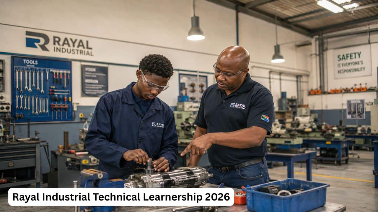 South African mechanical engineering learner receiving practical workshop training during the Rayal Industrial Technical Learnership programme